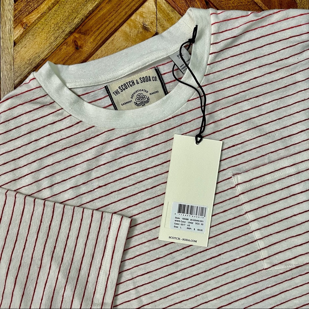 Scotch & Soda Striped “Cotton Linen Tee” 106231 - Picture 14 of 15